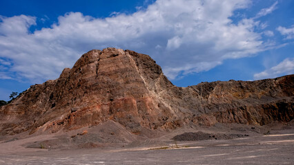 Beautiful Landscape mountain, blue sky with clouds background, Ratchaburi, Thailand