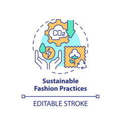 2D editable multicolor icon sustainable fashion practices concept, simple isolated vector, sustainable fashion thin line illustration.