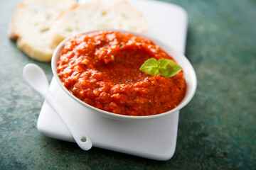 Homemade roasted pepper dip