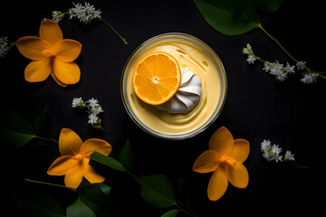 Obraz na płótnie Canvas Orange Mousse, citrusy delight in a glass