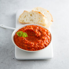 Homemade roasted pepper dip