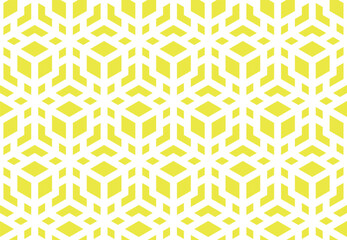 Abstract geometric pattern. A seamless vector background. White and yellow ornament. Graphic modern pattern. Simple lattice graphic design