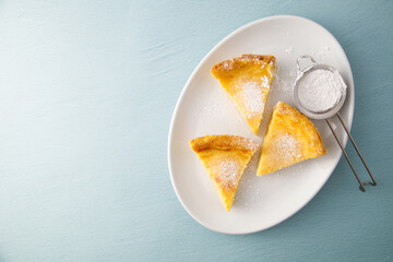 Traditional homemade lemon tart