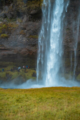 Kvernufoss a 30-meters high waterfall accessible via a rugged hiking trail in Iceland