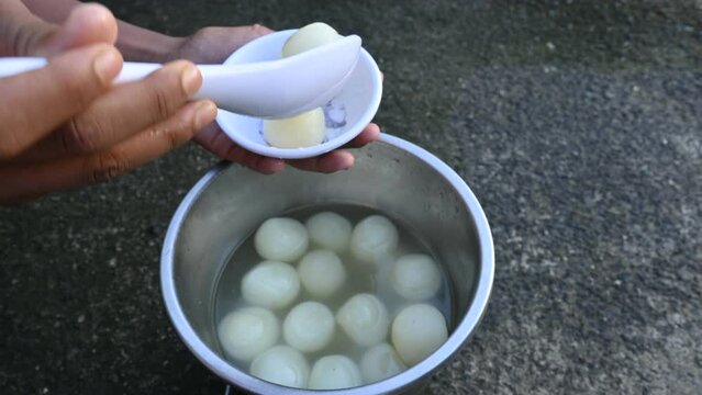 Indian Sweets Rasgulla.
This sweet originated in West Bengal, India. Other names for the dish include, Rasagulla,&nbsp;Rossogolla, Roshogolla,&nbsp;Rasagola, Rasagolla. Most popular sweet of all over India.