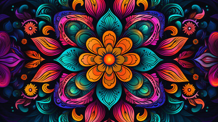 Fototapeta na wymiar Colourful mandala design background