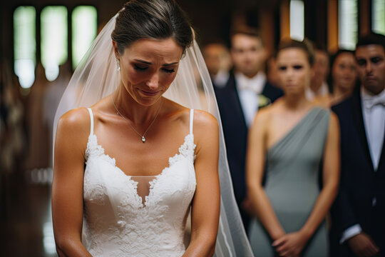 Sad jilted bride left at the alter