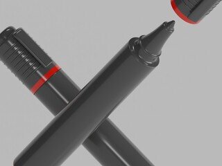 Marker 3d illustration with background 