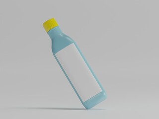 Oil bottle mockup with white background 