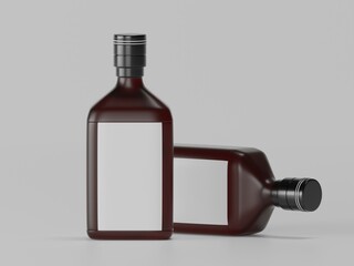 Oil bottle 3d illustration with white background 