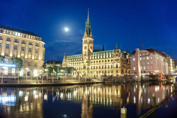 Fototapeta na wymiar View of City Hall, Hamburg, Germany