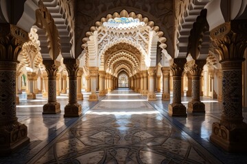 Intricately designed Arab mosque, Generative AI