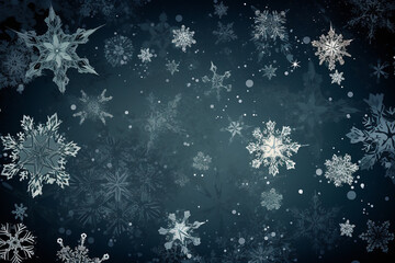 Beautiful snowflakes on the contrast background. Generative AI