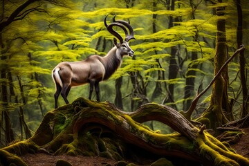 wild goat in forest
