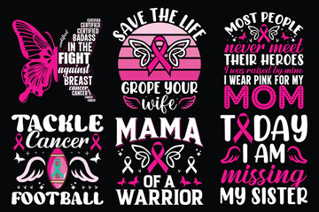 Breast Cancer Awareness SVG T-shirt design. Pink ribbon vector design.