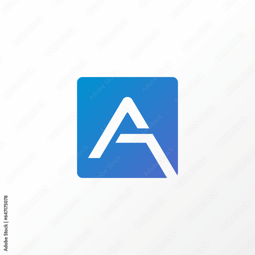 Poster logo design graphic concept creative abstract premium vector stock sign letter initial a font on cut
