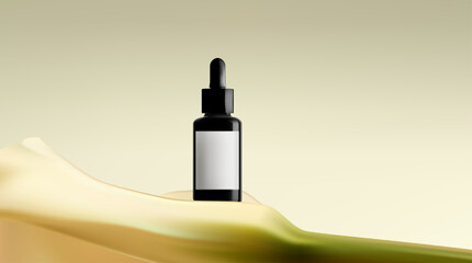 Abstract 3D Vector minimal scene for mockup product display. Cosmetic product background for sale event concept. Stage showcase with white calla lily on beige display studio background. Vector EPS10