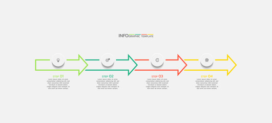 Fototapeta na wymiar Vector process business infographic template colorful design