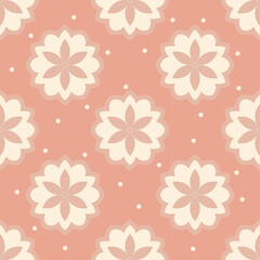 Decorative seamless pattern with ornamental and flowers. The ornament. Abstract texture designs can be used for backgrounds, motifs, textile, wallpapers, fabrics, gift wrapping, templates. Vector.