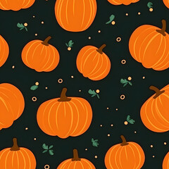 Seamless pattern with pumpkins