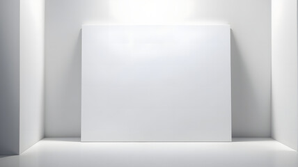 A blank white mockup, illuminated by a bright light
