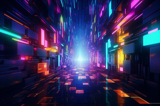 Vibrant and colorful neon textures that create a futuristic and energetic atmosphere. background