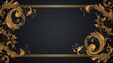 Decorative stylish background with a golden frame
