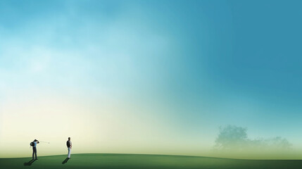 Obraz na płótnie Canvas Minimal clean and simply background of golf sport theme 