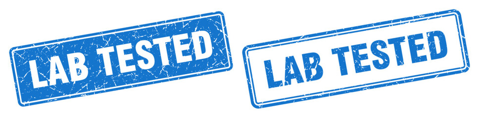 lab tested stamp set. lab tested square grunge sign