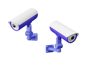 Minimal catoon closed circuit television icon symbol isolated, CCTV, IP technology camera system security camera monitoring home, company, street, school, shop, bank. 3d render illustration