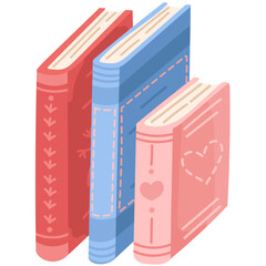 Stack of books to read in flat design style. Literature for reading and education.