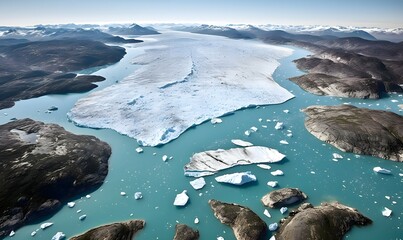 aerial view of glacier