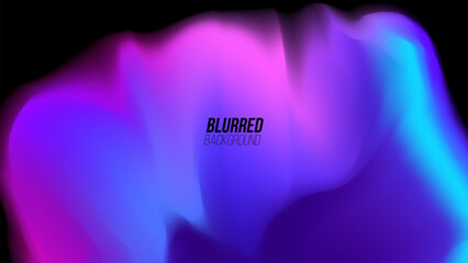 Vibrant fluid colors. Abstract background with blue and pink color gradients on black for creative graphic design. Vector illustration.