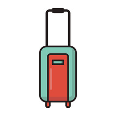 Trolley luggage bag icon vector on trendy design