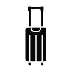 Trolley luggage bag icon vector on trendy design
