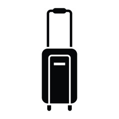 Trolley luggage bag icon vector on trendy design