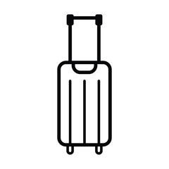 Trolley luggage bag icon vector on trendy design