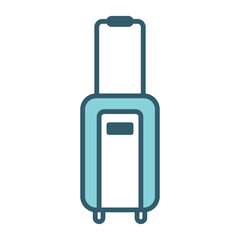 Trolley luggage bag icon vector on trendy design