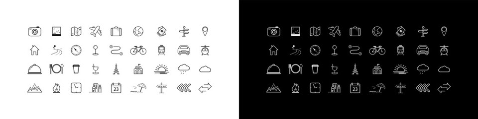 Travel Vector Icons. Travel Icon collection. Tour or tourism Icons. Vector illustration