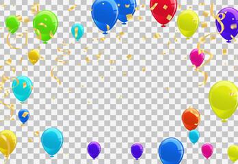 Beautiful vector set of colorful realistic party balloons.