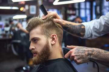 At the barber shop