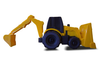 excavator isolated on yellow.
