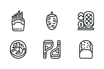 Food line icon set. Vector. EPS 10