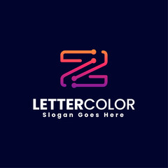 Vector Logo Illustration Letter Z Gradient Colorful Style