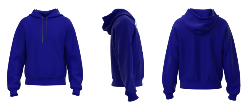 Hoodie jacket mockup. Blue Hoodie