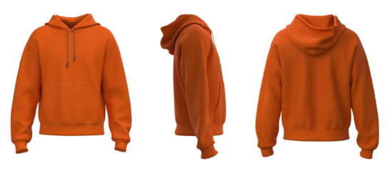 Hoodie jacket mockup. Orange hoodie