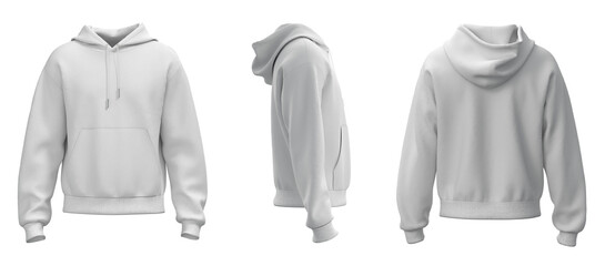Hoodie jacket mockup. White hoodie - obrazy, fototapety, plakaty