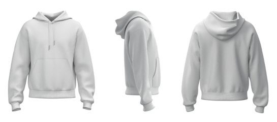 Hoodie jacket mockup. White hoodie