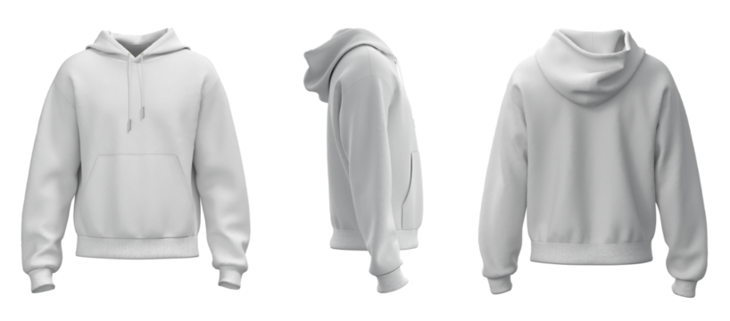 Hoodie jacket mockup. White hoodie