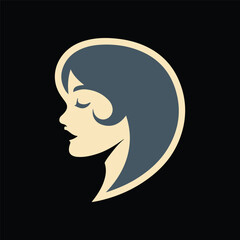 Fashion and Hair Beauty woman face salon silhouette logo vector design